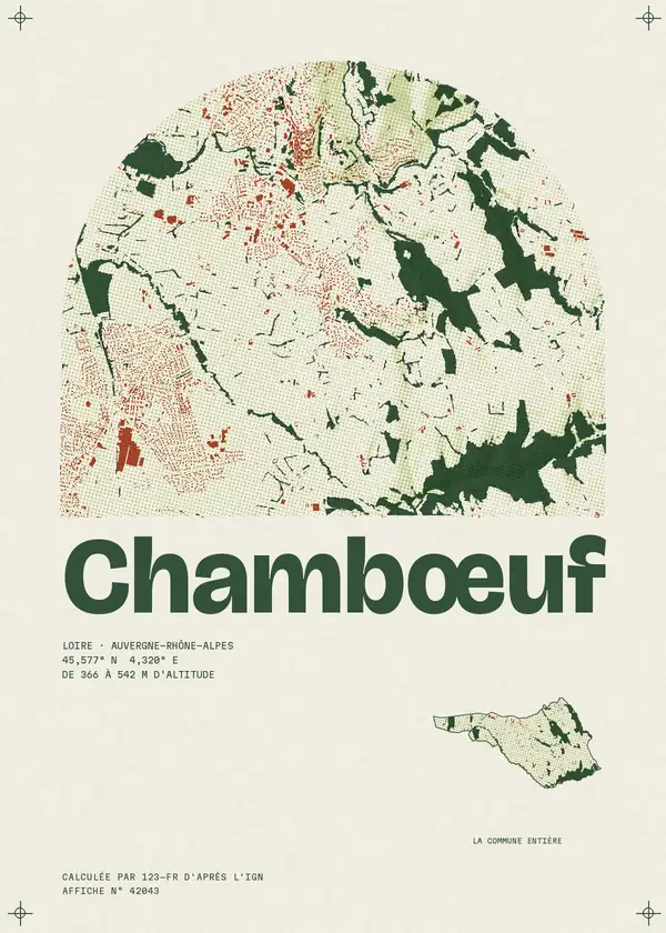 Affiche de Chambœuf, calculée par 123-fr d'après l'IGN