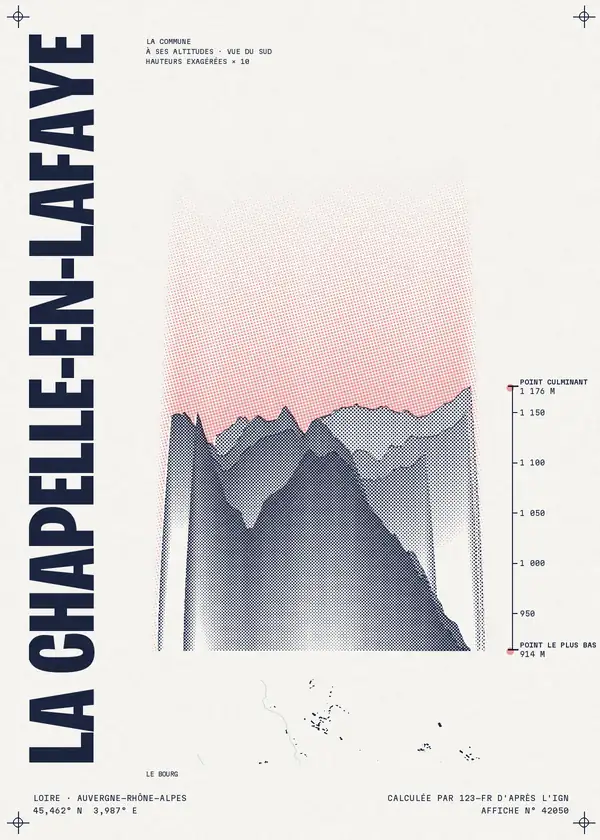 Affiche de La Chapelle-en-Lafaye, calculée par 123-fr d'après l'IGN