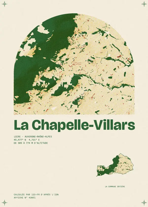 Affiche de La Chapelle-Villars, calculée par 123-fr d'après l'IGN