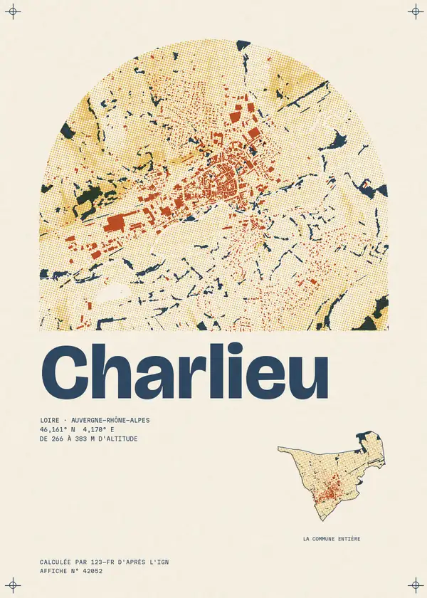 Affiche de Charlieu, calculée par 123-fr d'après l'IGN