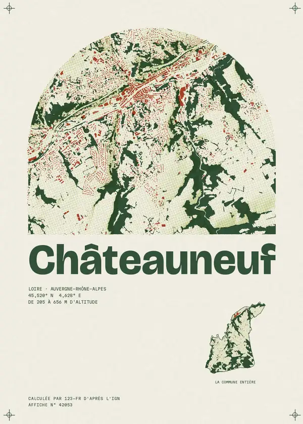 Affiche de Châteauneuf, calculée par 123-fr d'après l'IGN