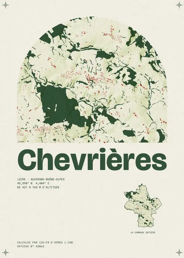 Affiche de Chevrières, calculée par 123-fr d'après l'IGN