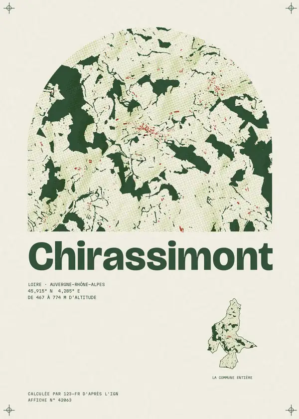 Affiche de Chirassimont, calculée par 123-fr d'après l'IGN