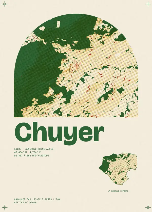 Affiche de Chuyer, calculée par 123-fr d'après l'IGN