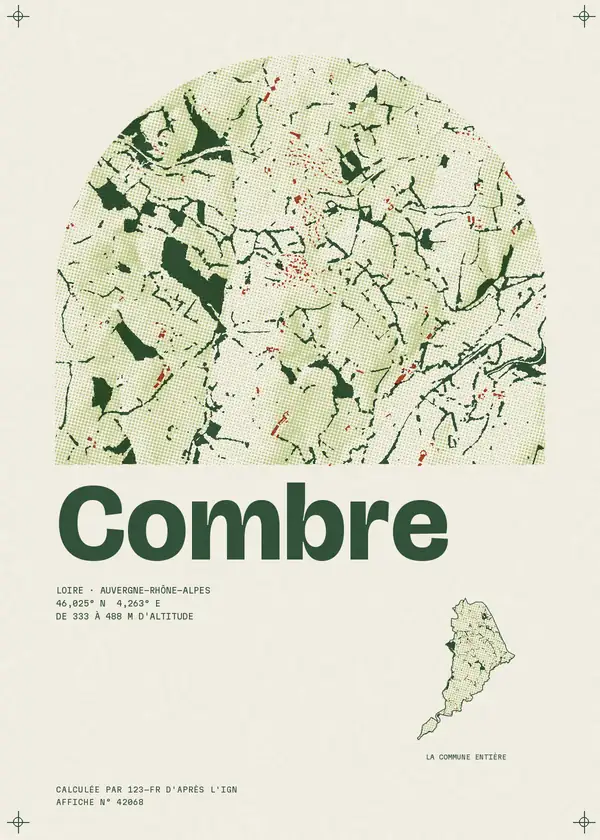 Affiche de Combre, calculée par 123-fr d'après l'IGN