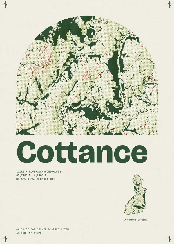 Affiche de Cottance, calculée par 123-fr d'après l'IGN