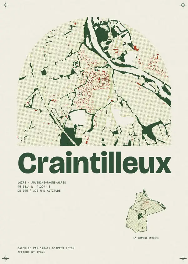 Affiche de Craintilleux, calculée par 123-fr d'après l'IGN