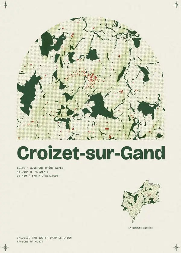 Affiche de Croizet-sur-Gand, calculée par 123-fr d'après l'IGN