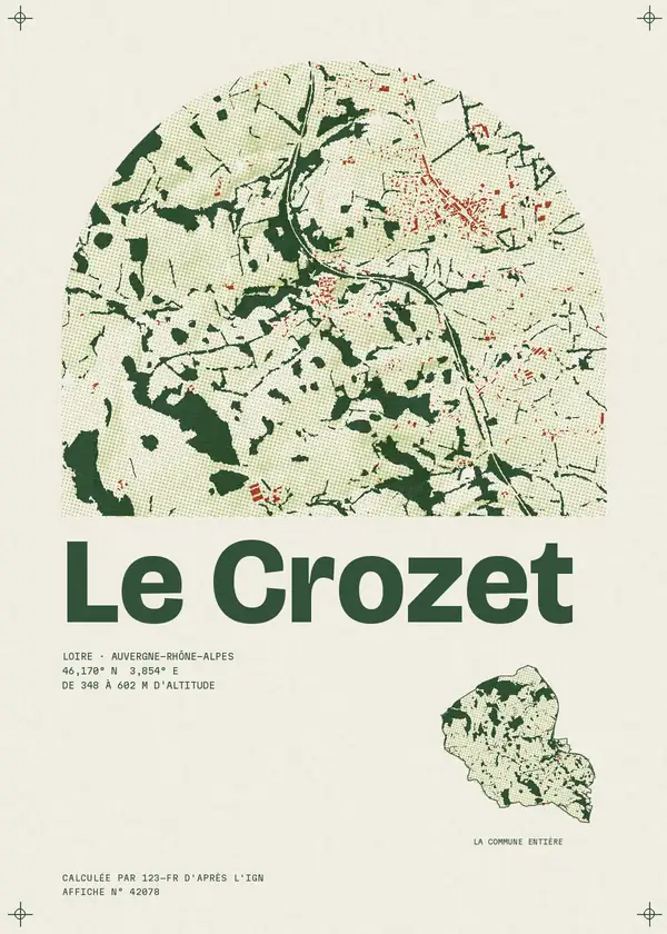 Affiche de Le Crozet, calculée par 123-fr d'après l'IGN
