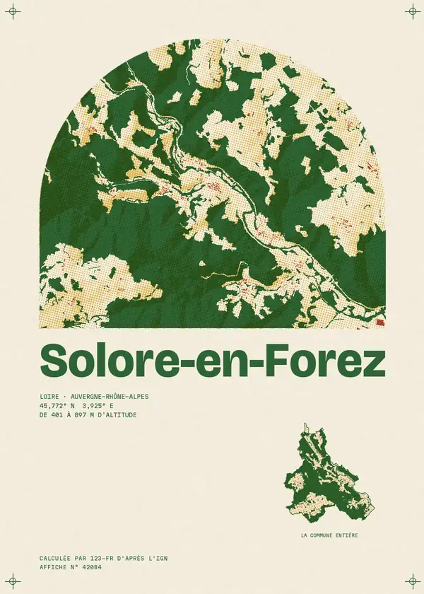 Affiche de Solore-en-Forez, calculée par 123-fr d'après l'IGN