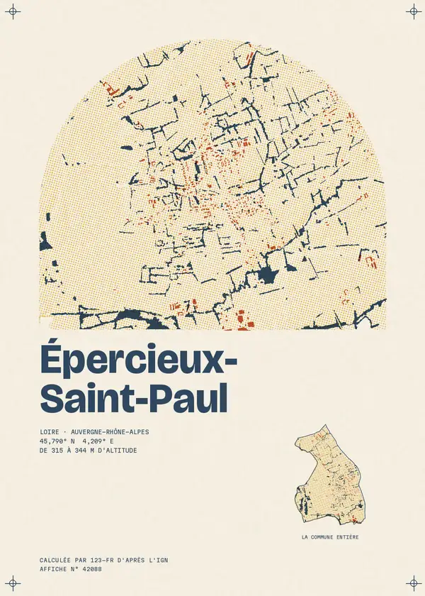 Affiche de Épercieux-Saint-Paul, calculée par 123-fr d'après l'IGN