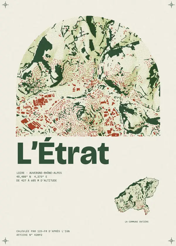 Affiche de L'Étrat, calculée par 123-fr d'après l'IGN