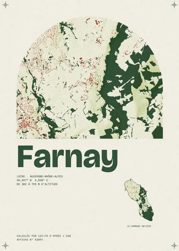Affiche de Farnay, calculée par 123-fr d'après l'IGN