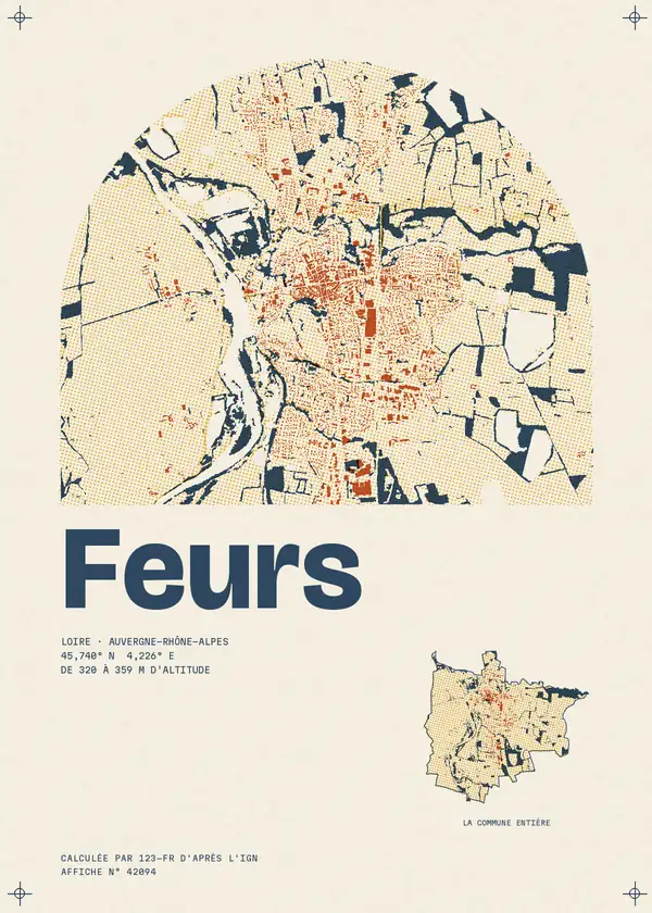 Affiche de Feurs, calculée par 123-fr d'après l'IGN