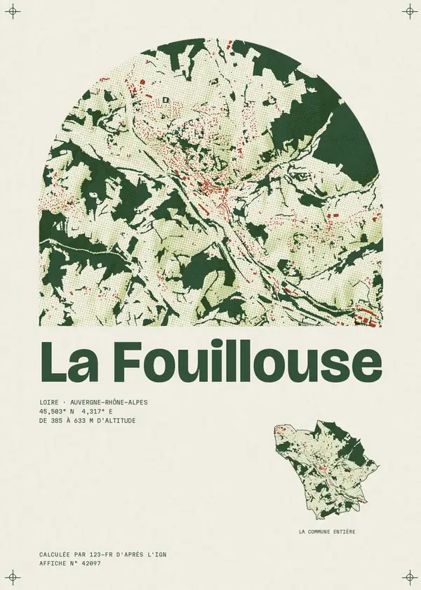 Affiche de La Fouillouse, calculée par 123-fr d'après l'IGN