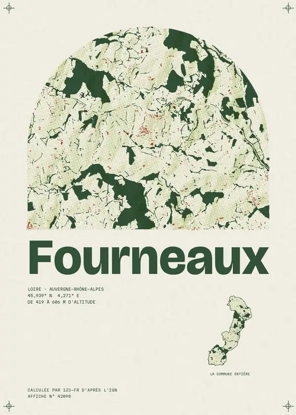 Affiche de Fourneaux, calculée par 123-fr d'après l'IGN
