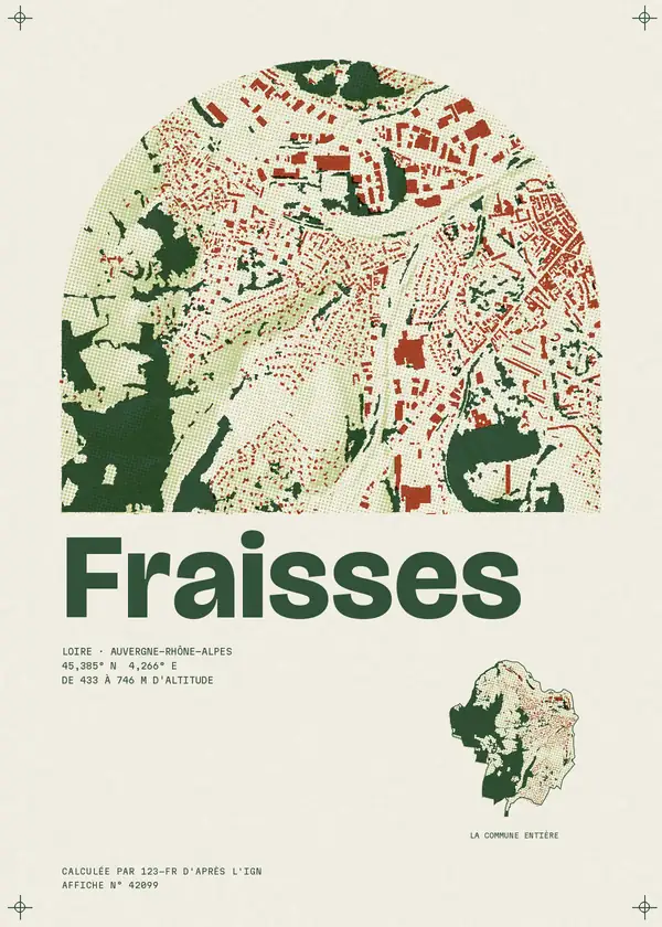 Affiche de Fraisses, calculée par 123-fr d'après l'IGN