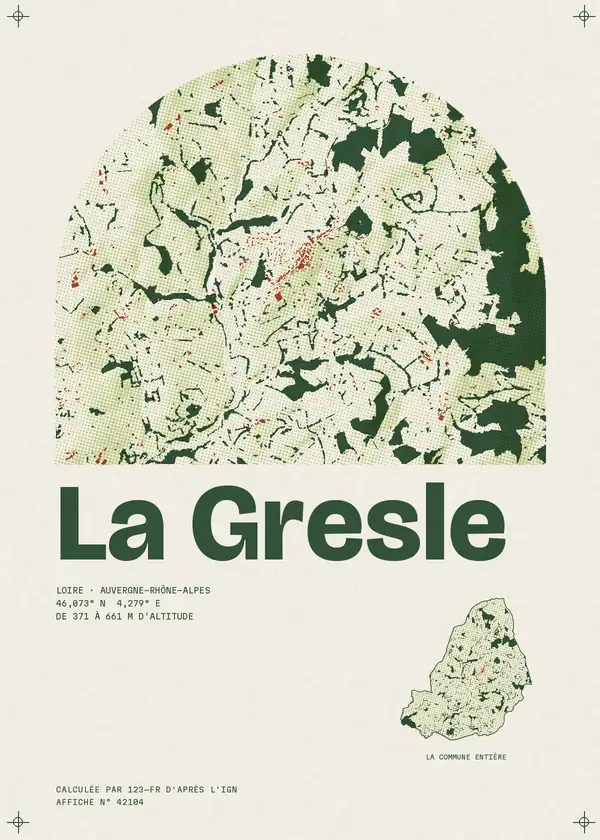 Affiche de La Gresle, calculée par 123-fr d'après l'IGN