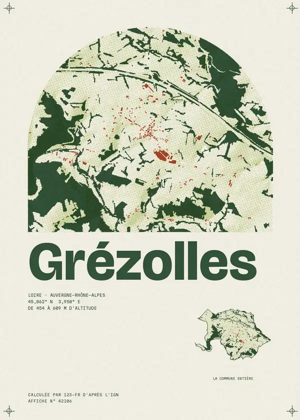 Affiche de Grézolles, calculée par 123-fr d'après l'IGN
