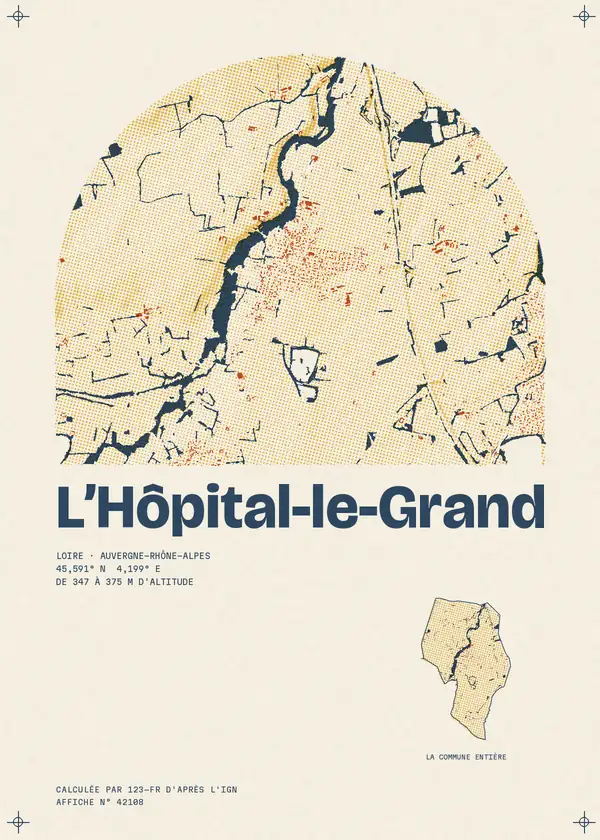 Affiche de L'Hôpital-le-Grand, calculée par 123-fr d'après l'IGN