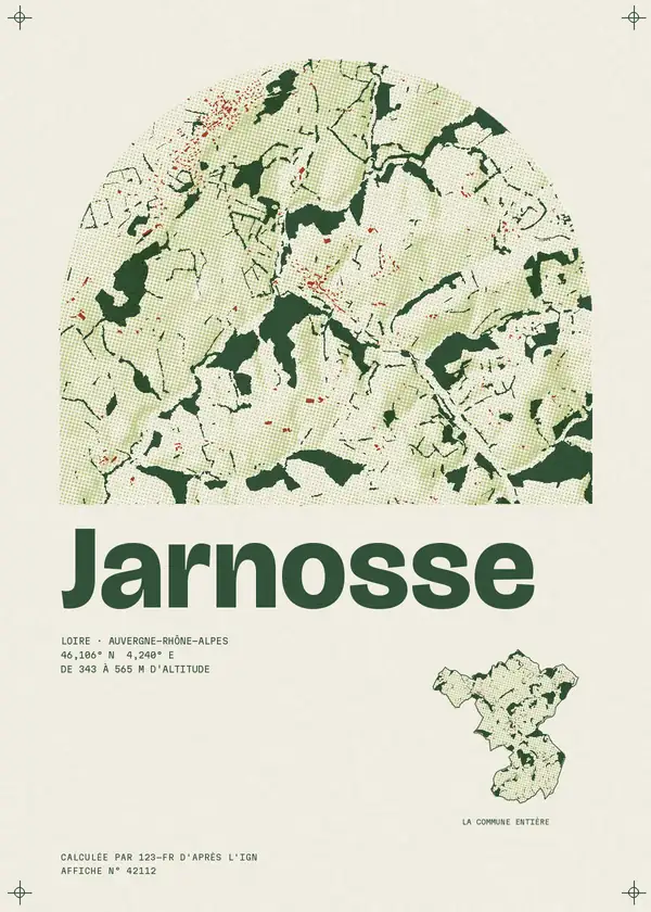 Affiche de Jarnosse, calculée par 123-fr d'après l'IGN