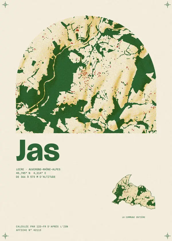 Affiche de Jas, calculée par 123-fr d'après l'IGN
