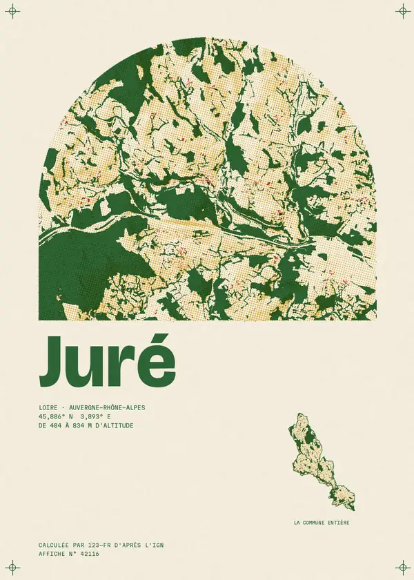 Affiche de Juré, calculée par 123-fr d'après l'IGN