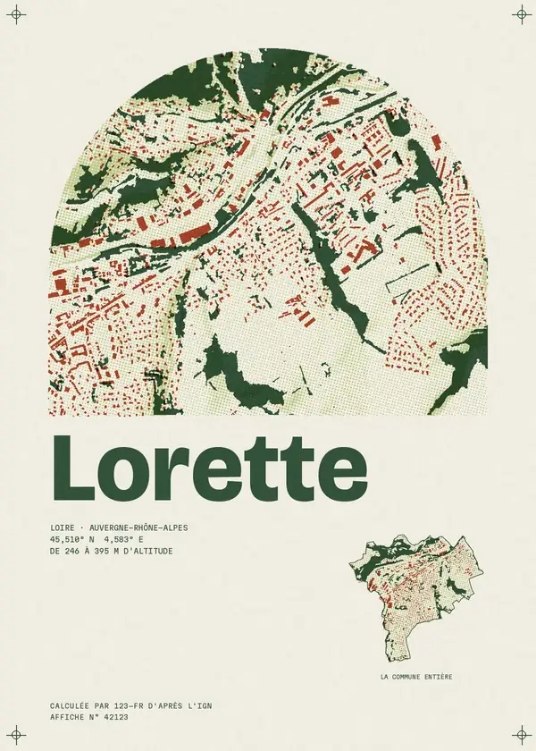 Affiche de Lorette, calculée par 123-fr d'après l'IGN
