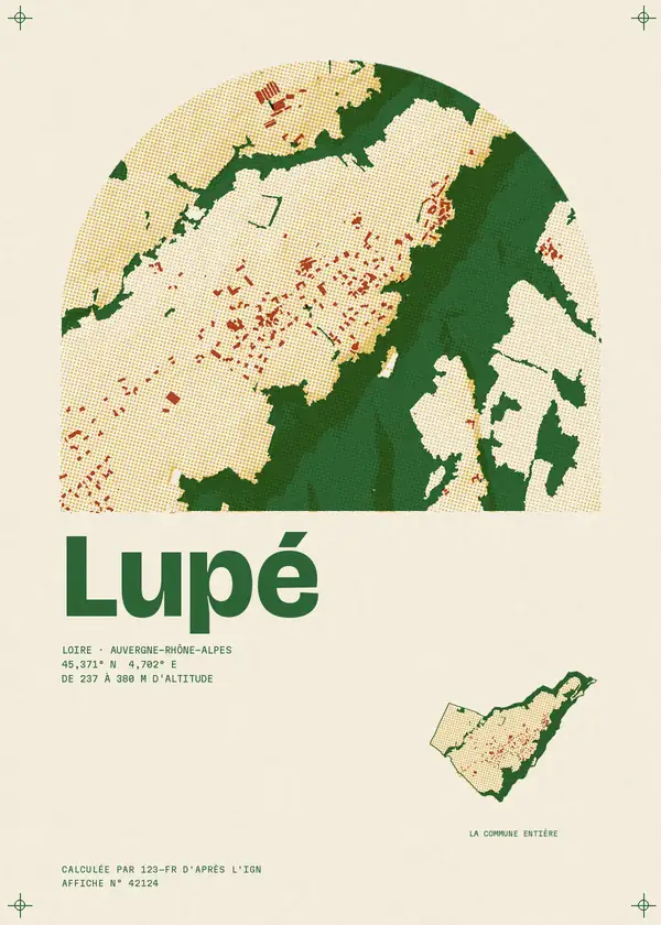 Affiche de Lupé, calculée par 123-fr d'après l'IGN