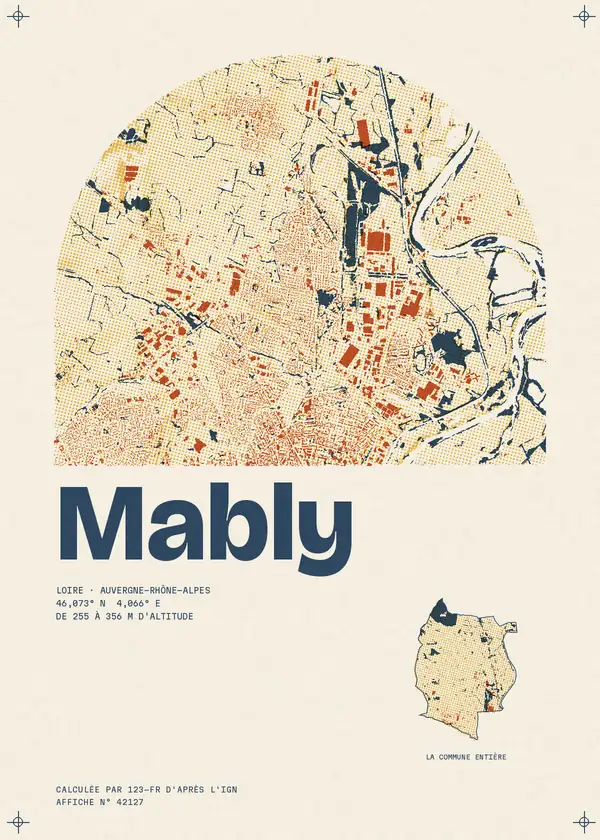 Affiche de Mably, calculée par 123-fr d'après l'IGN