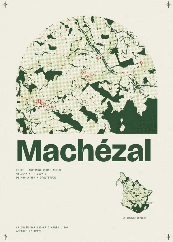 Affiche de Machézal, calculée par 123-fr d'après l'IGN