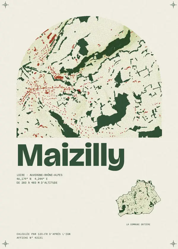 Affiche de Maizilly, calculée par 123-fr d'après l'IGN