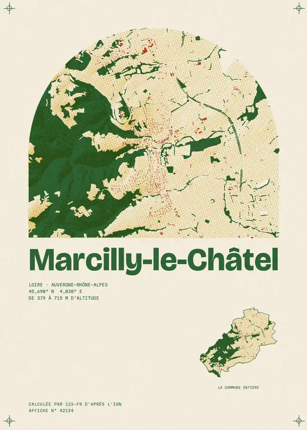 Affiche de Marcilly-le-Châtel, calculée par 123-fr d'après l'IGN