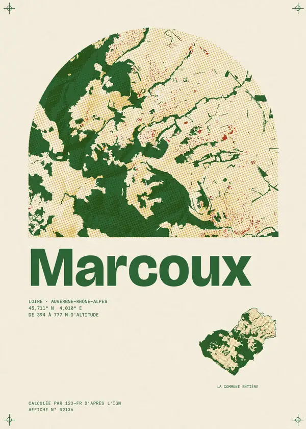 Affiche de Marcoux, calculée par 123-fr d'après l'IGN