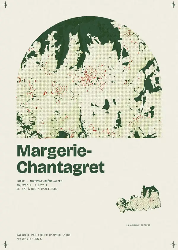 Affiche de Margerie-Chantagret, calculée par 123-fr d'après l'IGN
