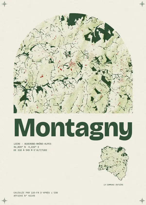 Affiche de Montagny, calculée par 123-fr d'après l'IGN