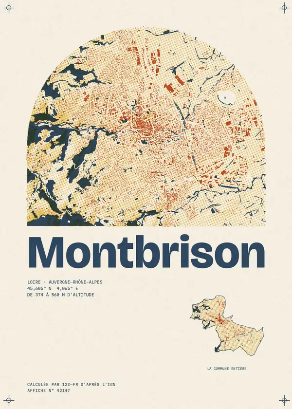 Affiche de Montbrison, calculée par 123-fr d'après l'IGN