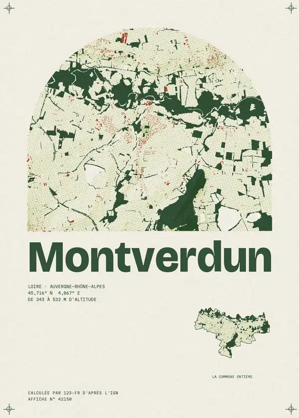 Affiche de Montverdun, calculée par 123-fr d'après l'IGN