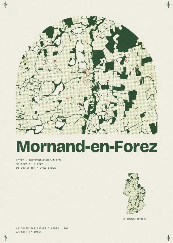 Affiche de Mornand-en-Forez, calculée par 123-fr d'après l'IGN