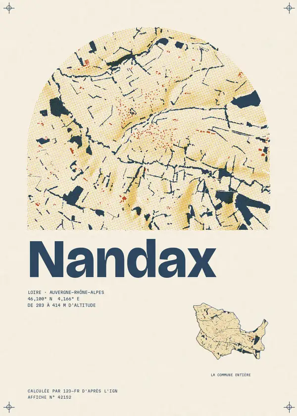 Affiche de Nandax, calculée par 123-fr d'après l'IGN