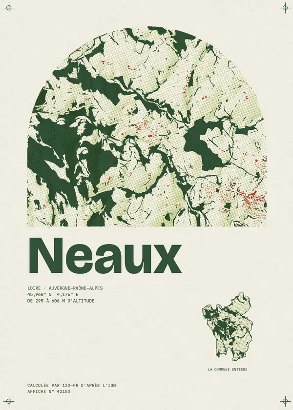 Affiche de Neaux, calculée par 123-fr d'après l'IGN