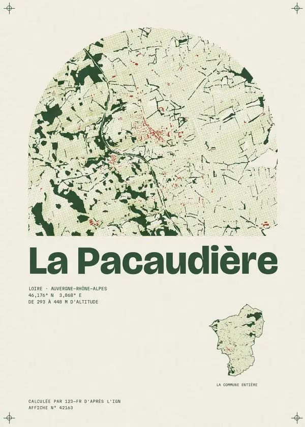 Affiche de La Pacaudière, calculée par 123-fr d'après l'IGN