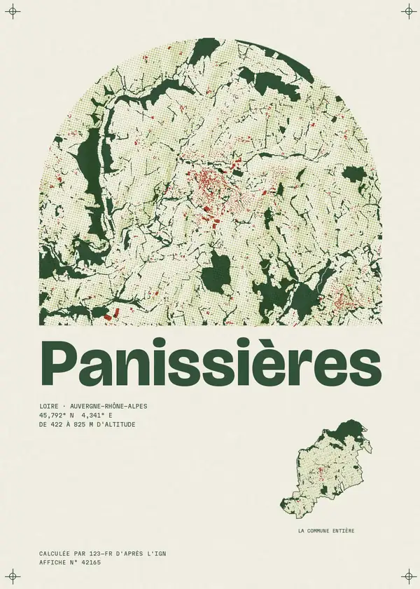 Affiche de Panissières, calculée par 123-fr d'après l'IGN