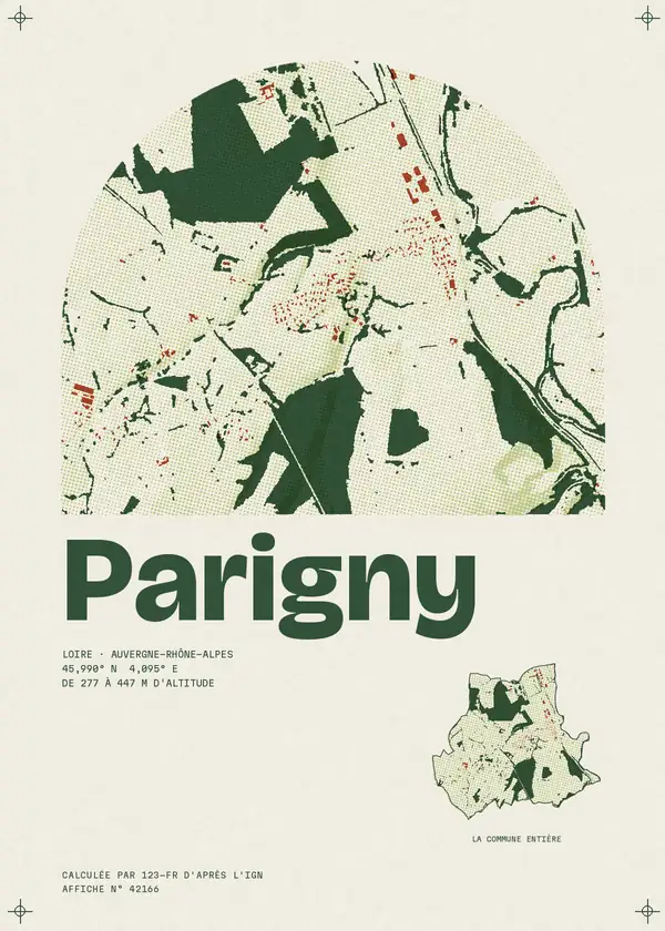 Affiche de Parigny, calculée par 123-fr d'après l'IGN