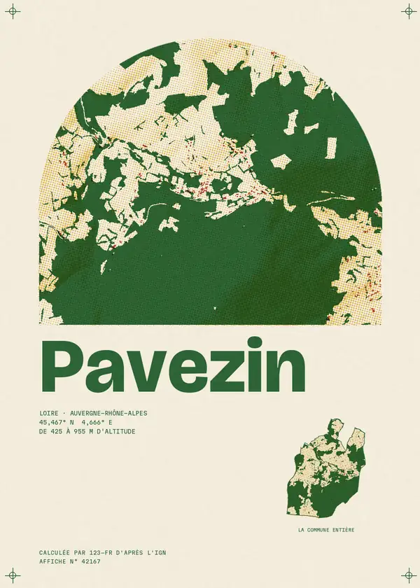 Affiche de Pavezin, calculée par 123-fr d'après l'IGN