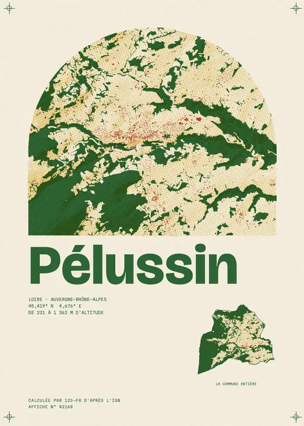 Affiche de Pélussin, calculée par 123-fr d'après l'IGN