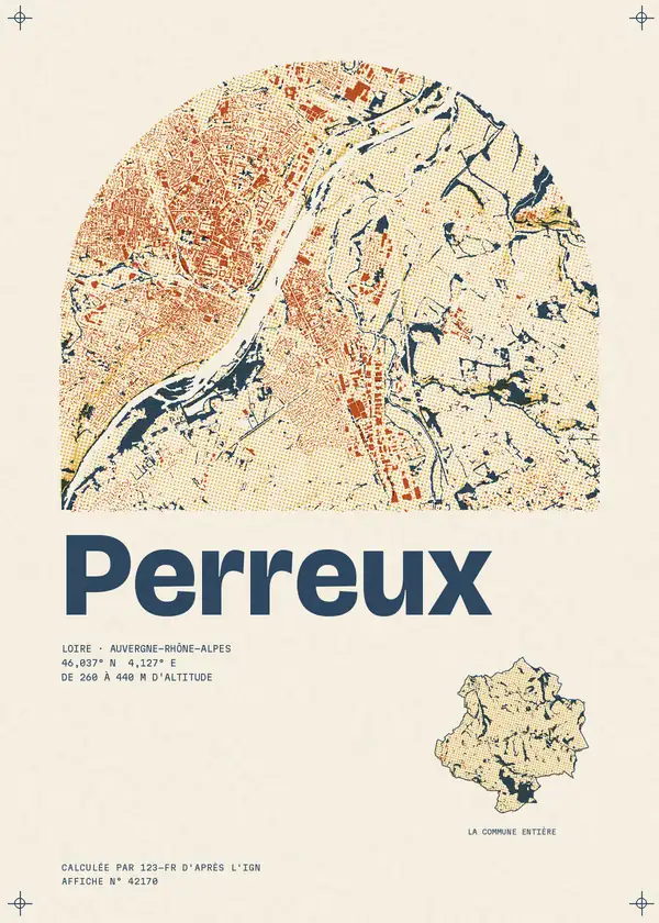 Affiche de Perreux, calculée par 123-fr d'après l'IGN