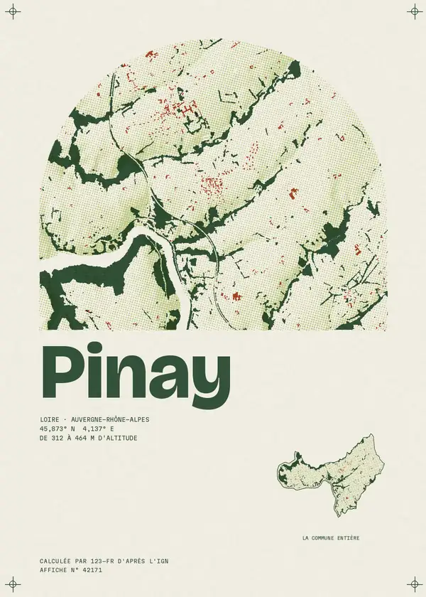 Affiche de Pinay, calculée par 123-fr d'après l'IGN