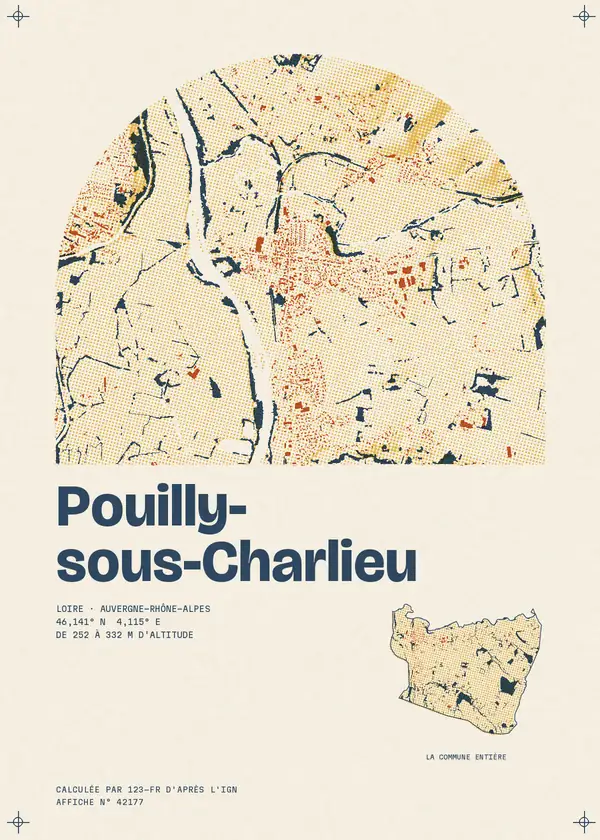 Affiche de Pouilly-sous-Charlieu, calculée par 123-fr d'après l'IGN