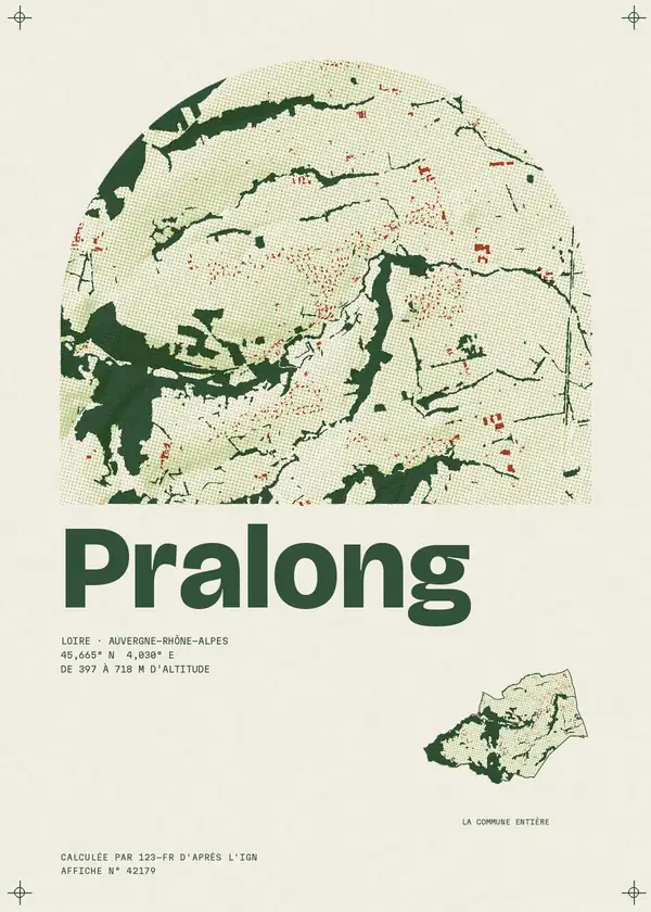 Affiche de Pralong, calculée par 123-fr d'après l'IGN